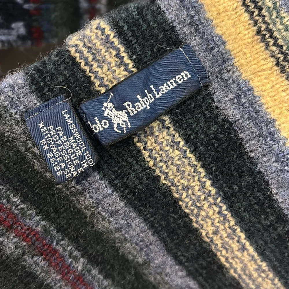 Vintage Polo Ralph Lauren Knit Lambswool Scarf